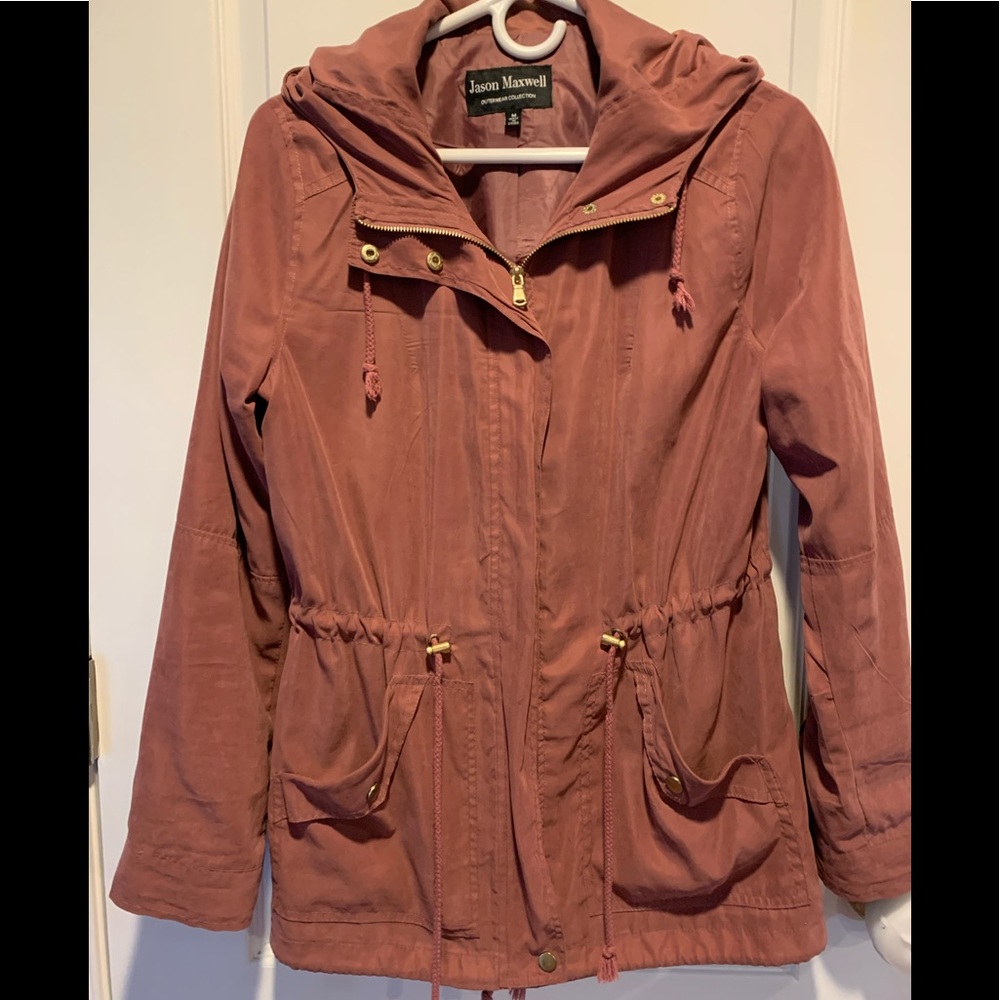 Blush Pink Jason Maxwell hooded utility jacket